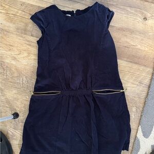 Navy corduroy Dress with Gold Zipper Accents size 12